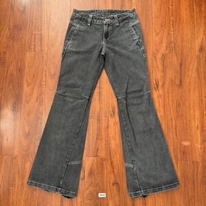 John Galt Buckle Faded Back Flare Denim Jeans Sz S 29x30 Adjustable Plz See